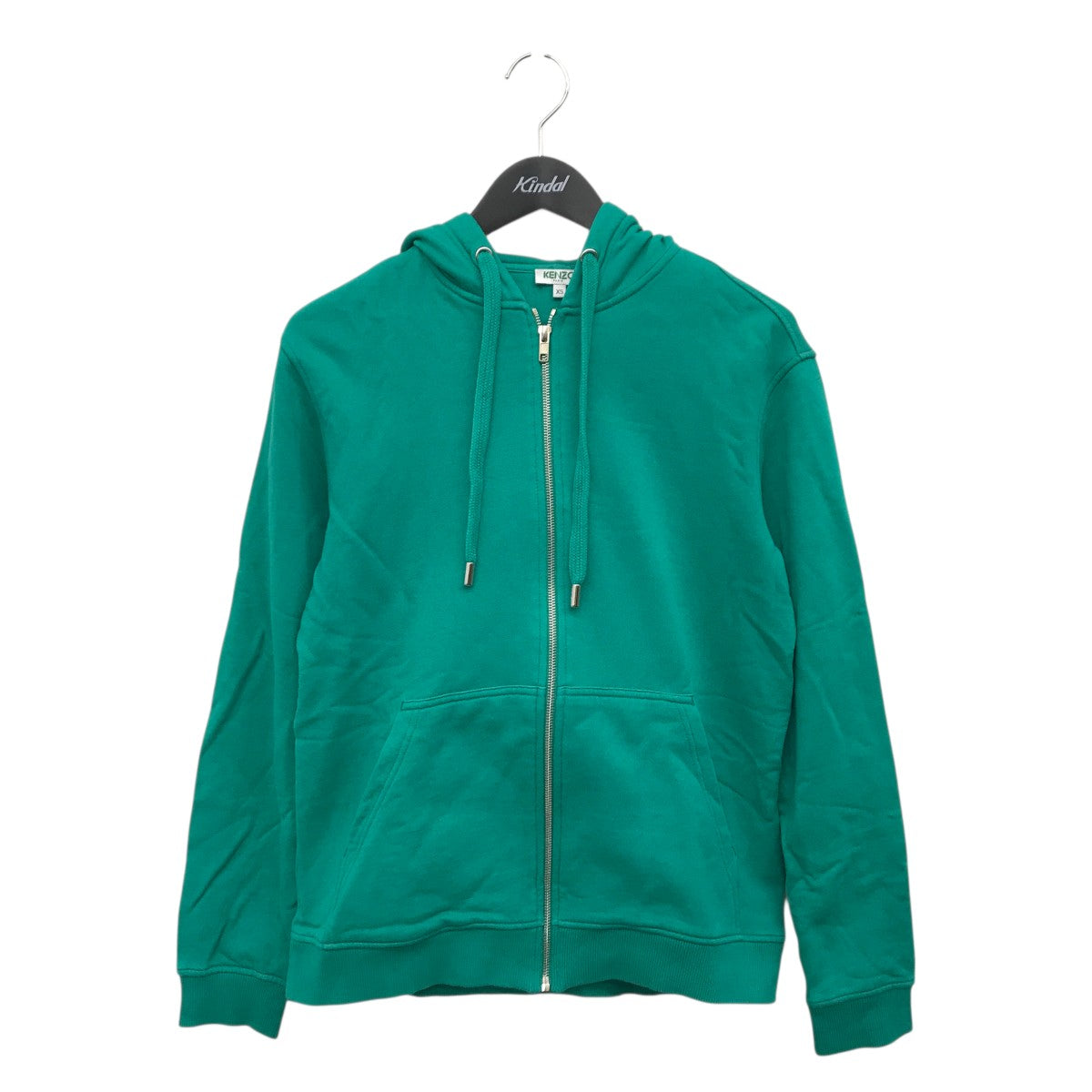 KENZO フードプリントジップパーカーF665BL7224MD 古着・中古-1枚目のアイテム画像