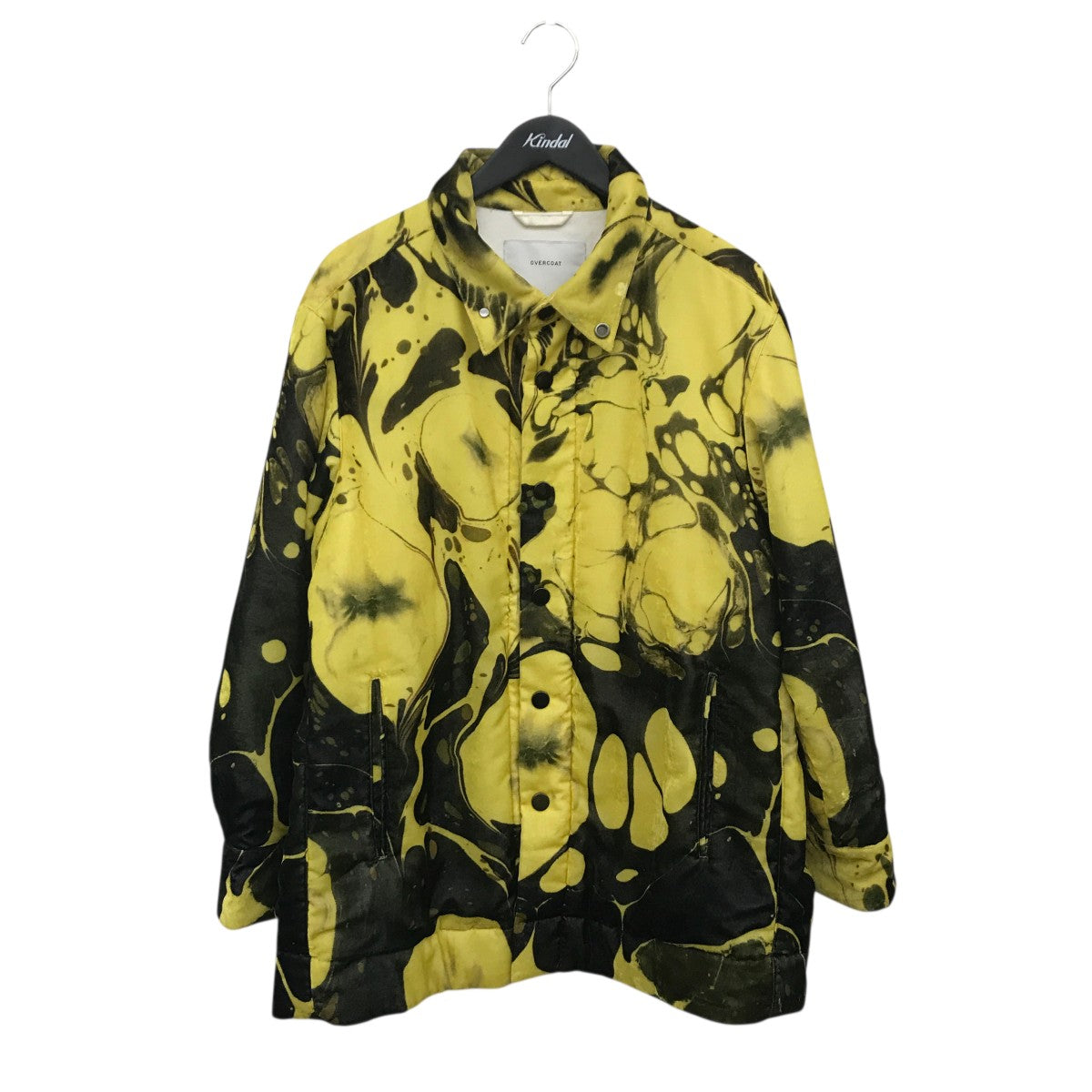 DROPPED SHOULDER PUFFER WITH SHIRT COLLAR IN PRINTED VELVETジャケットF23T07S-BTPV