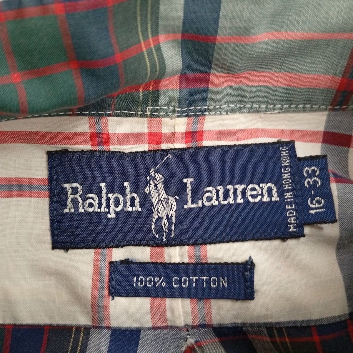 RALPH LAUREN ワンポイントチェックBDシャツ 古着・中古-3枚目のアイテム画像