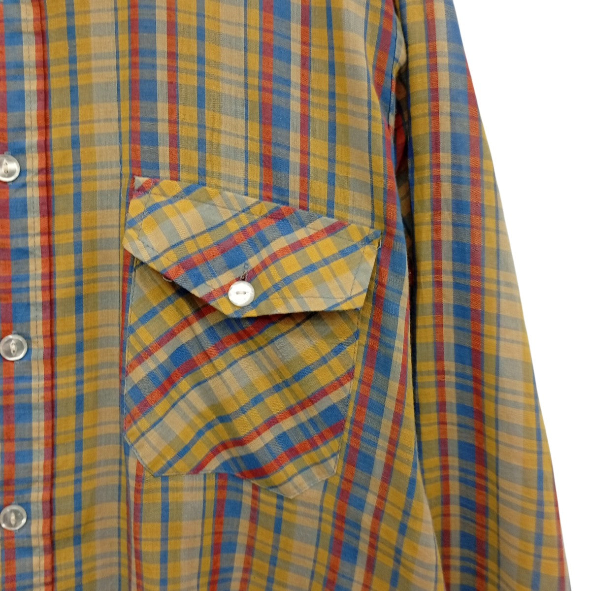 WOOLRICH 白タグ 70Sチェック長袖シャツ 古着・中古-6枚目のアイテム画像