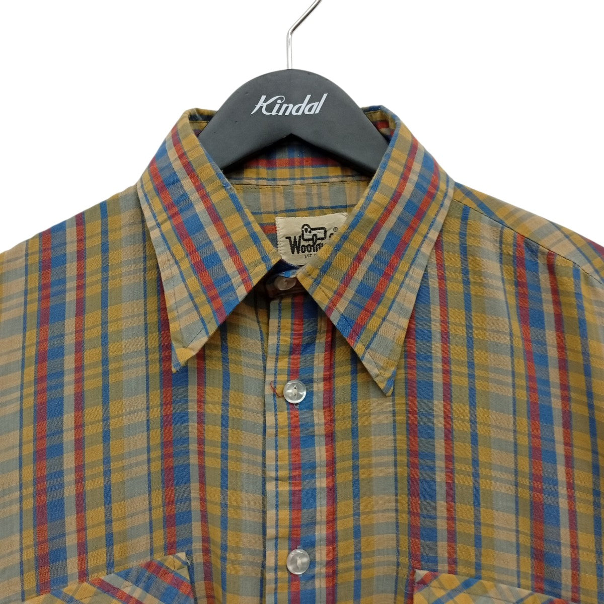 WOOLRICH 白タグ 70Sチェック長袖シャツ 古着・中古-7枚目のアイテム画像