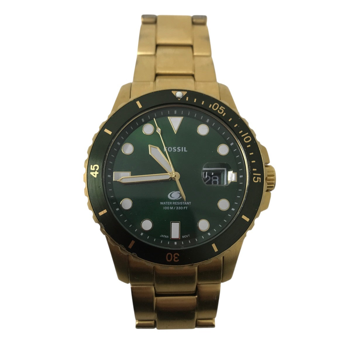 BLUE DIVE 三針デイト ゴールドトーン ステンレススチールウォッチ時計FS6030