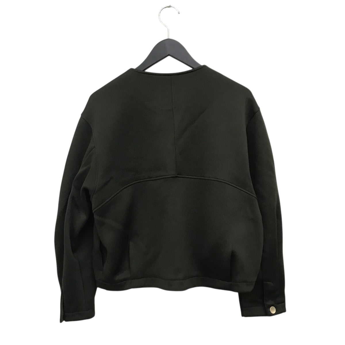 quaranciel ダブルジャージー ノーカラー コンパクトジャケット614-04-0003 古着・中古-2枚目のアイテム画像