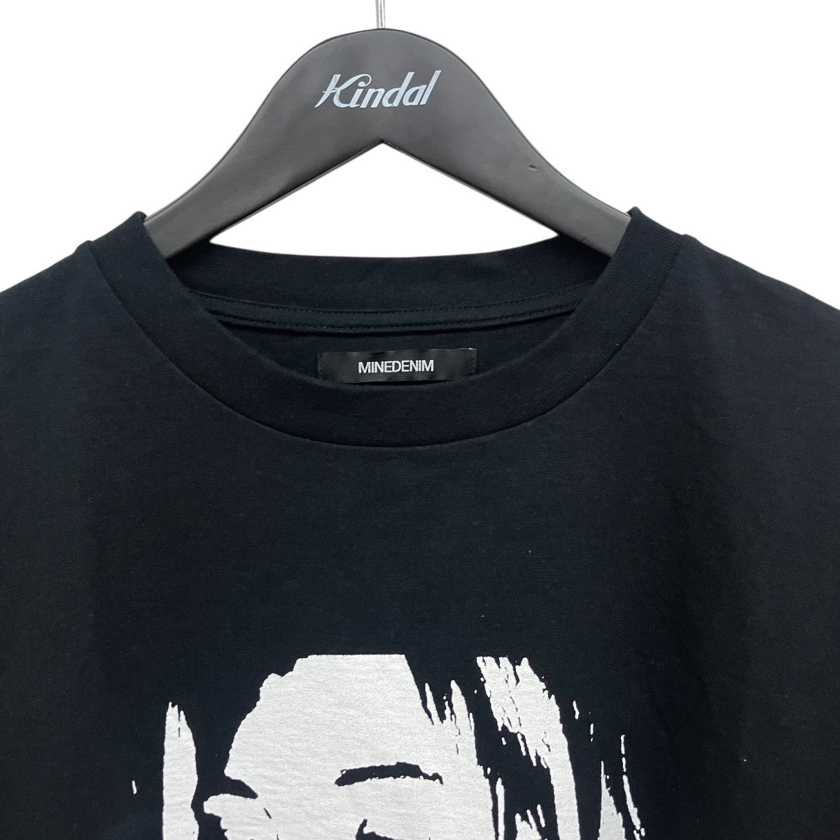 MINEDENIM(マインデニム) Monochrome Two tone Face Crewneck T-SHT