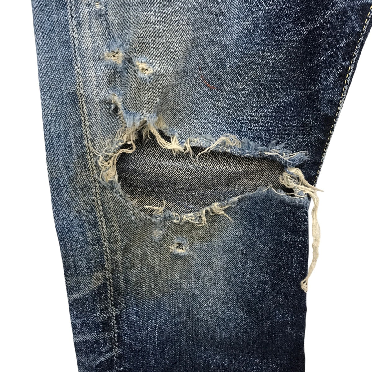 PLEIN ダメージ加工 デニム PLEIN(プラン) ダメージ加工デニムパンツ インディゴ サイズ 38