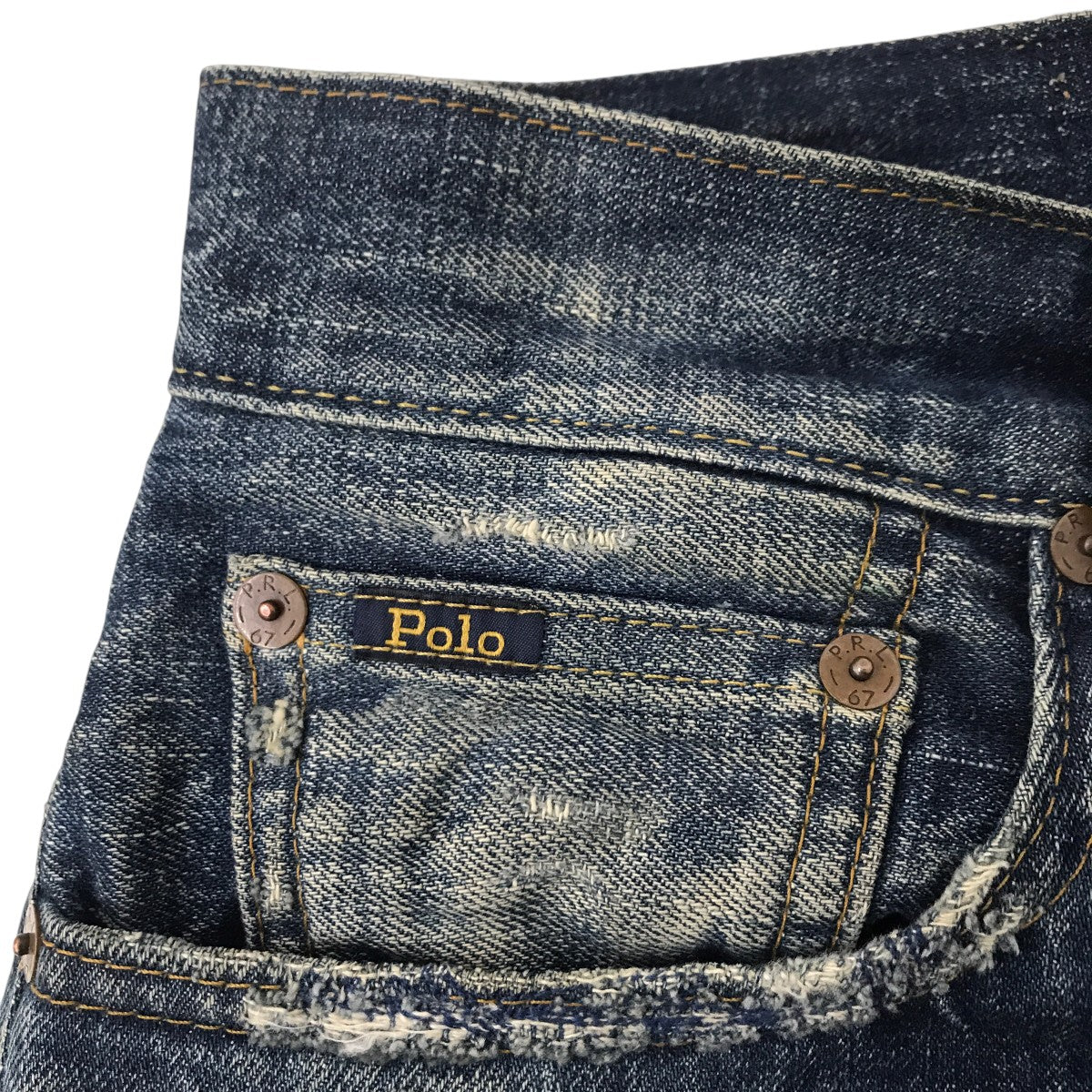 POLO RALPH LAUREN ダメージ＆パッチワーク加工デニムパンツ710833143001 古着・中古-5枚目のアイテム画像