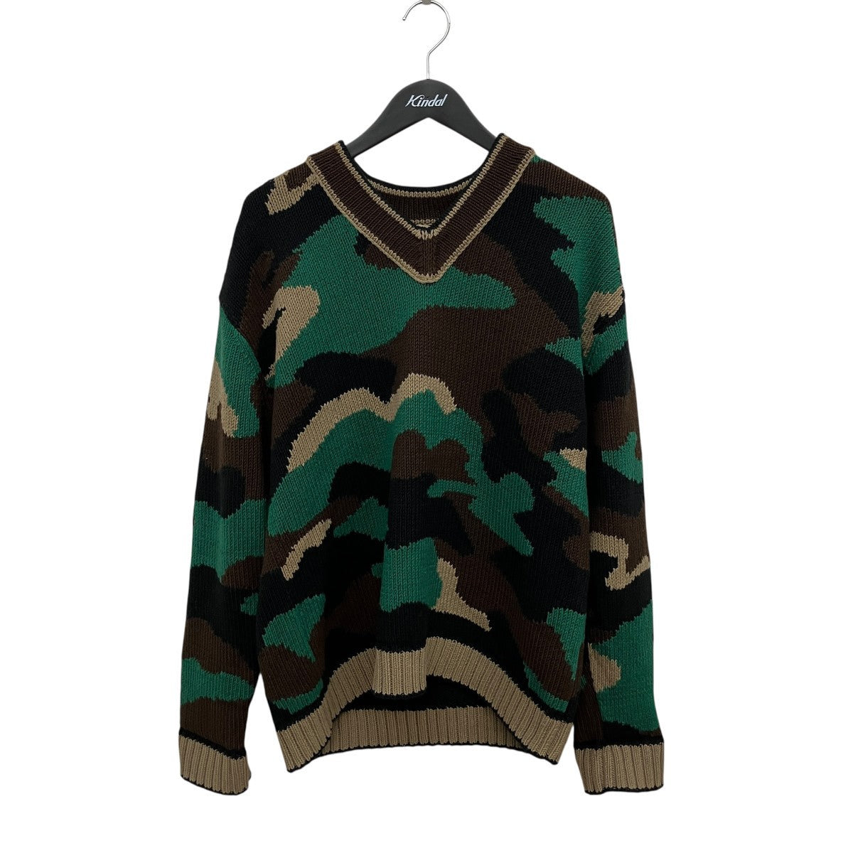 BURBERRY カモフラージュ柄Vネックニット8003566 古着・中古-1枚目のアイテム画像
