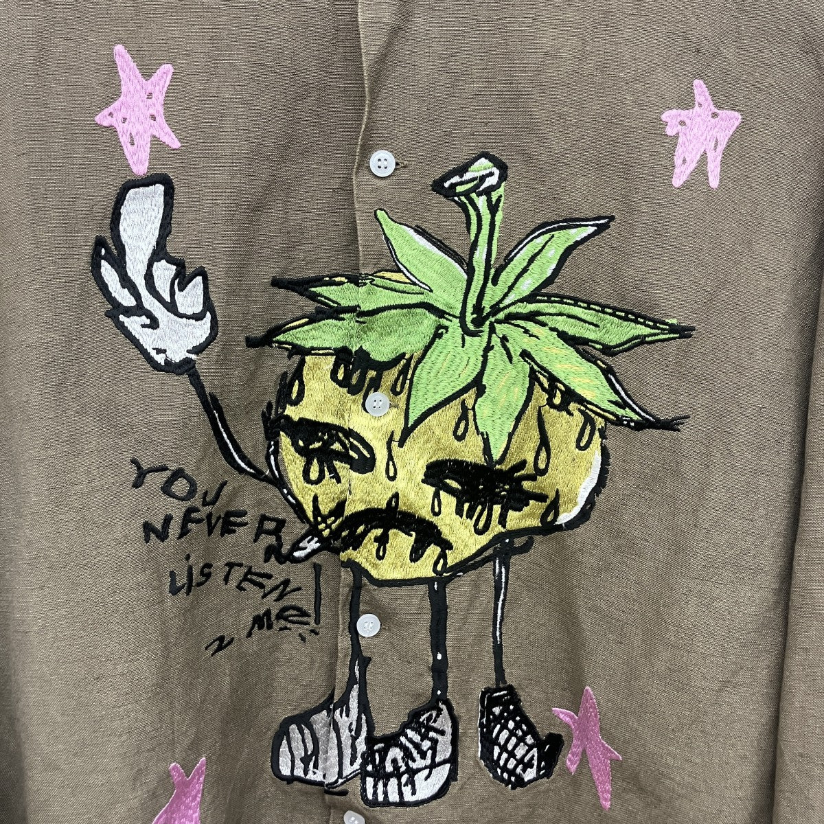 sky high farm SMOKE STRAWBABIES EMBROIDERED SHIRT長袖シャツSHF07-B002-B022 古着・中古-6枚目のアイテム画像