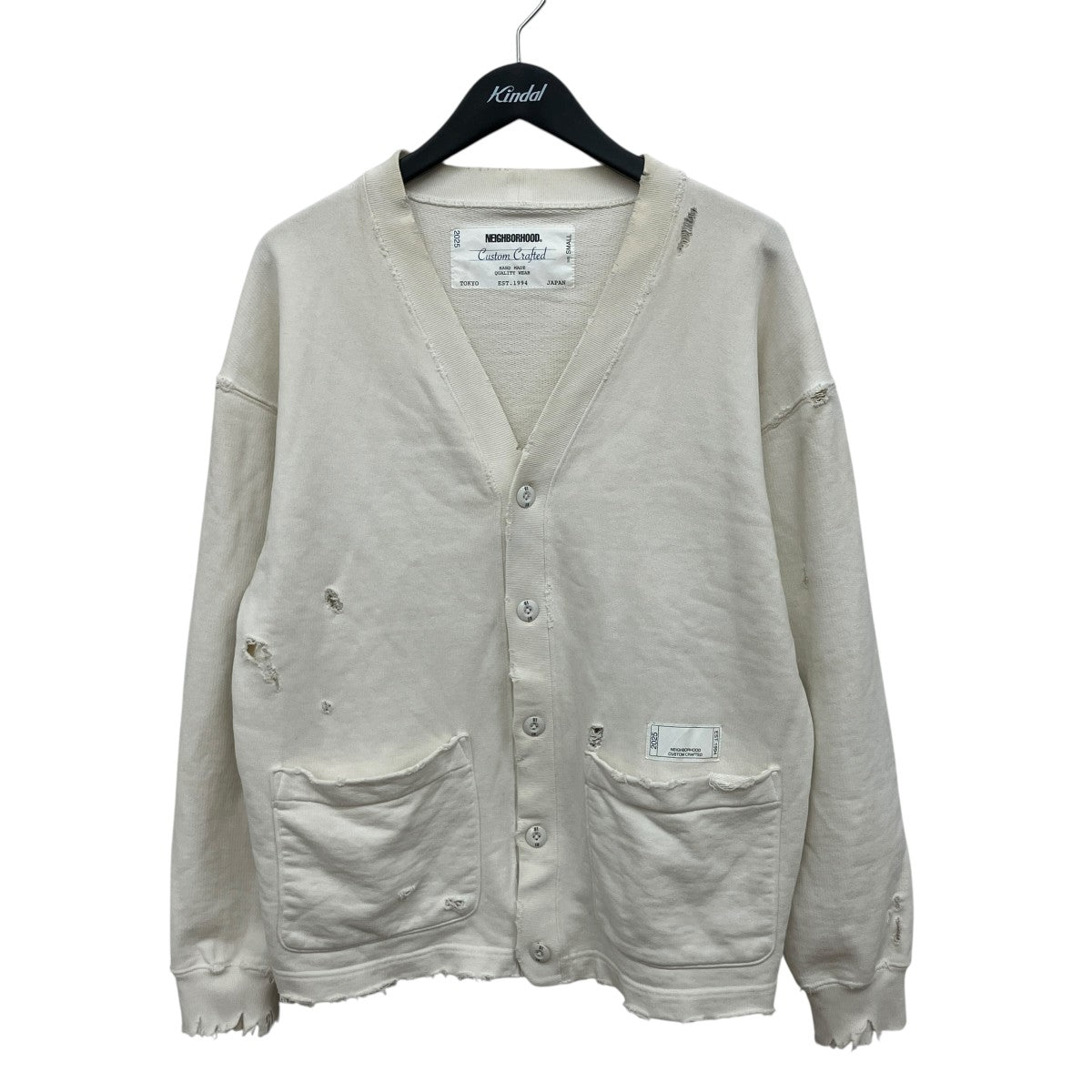 NEIGHBORHOOD SAVAGE SWEAT CARDIGAN LSダメージフェード加工カーディガン251OKNH-CSM03 古着・中古-1枚目のアイテム画像