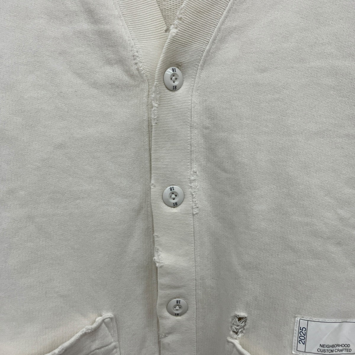 NEIGHBORHOOD SAVAGE SWEAT CARDIGAN LSダメージフェード加工カーディガン251OKNH-CSM03 古着・中古-6枚目のアイテム画像