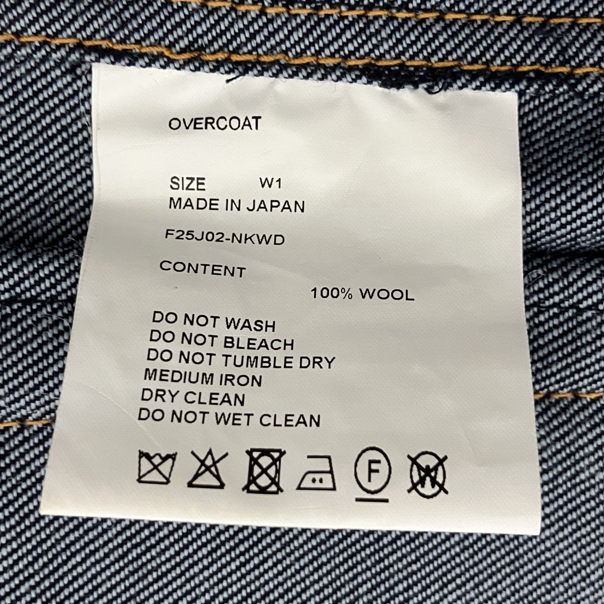 OVERCOAT 25AWdenim jacket in wool denimデニムジャケットF25J02-NKWD 古着・中古-4枚目のアイテム画像