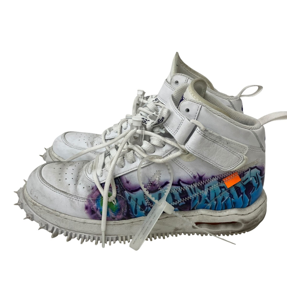 NIKE×OFFWHITE AIR FORCE 1 MID SP LTHR GRAFFITIハイカットスニーカー