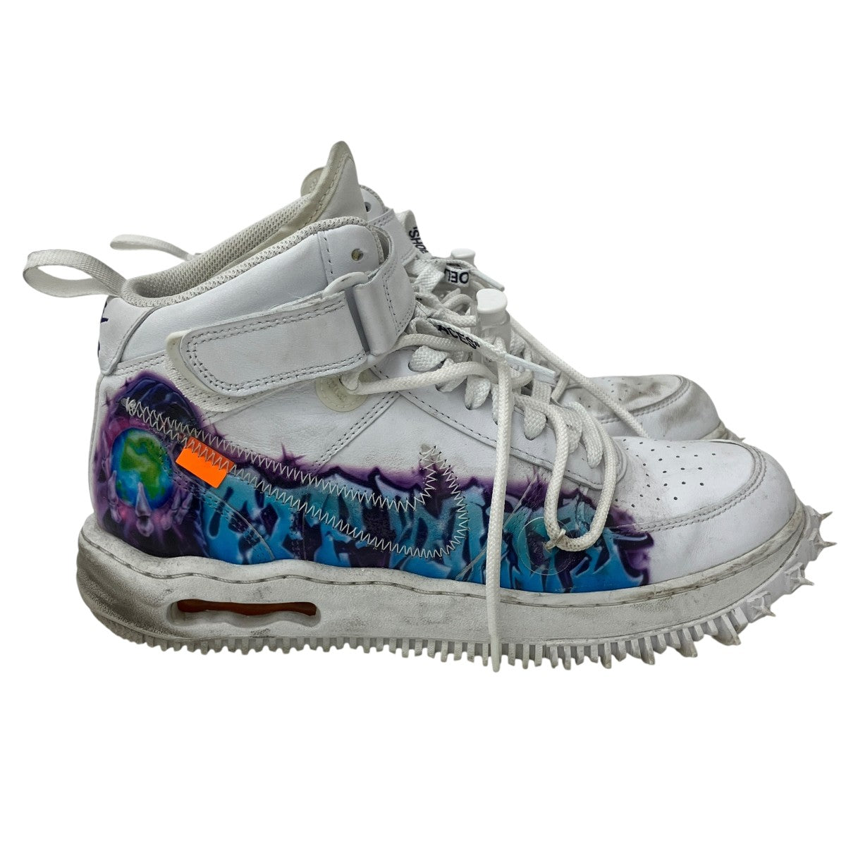 NIKE×OFFWHITE AIR FORCE 1 MID SP LTHR GRAFFITIハイカットスニーカー