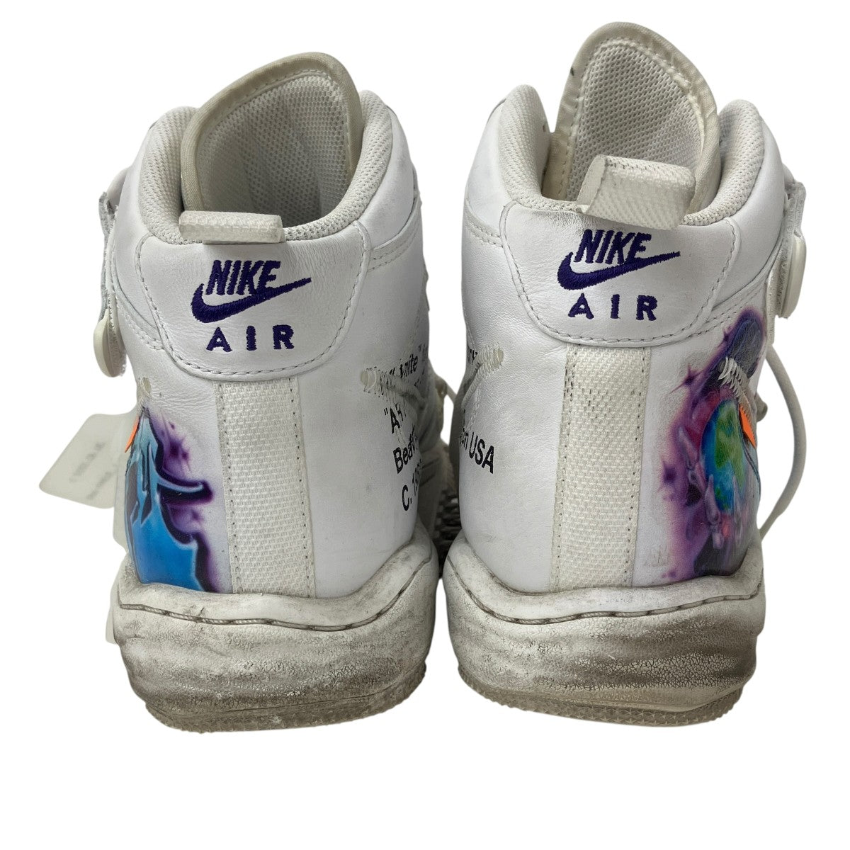 NIKE×OFFWHITE AIR FORCE 1 MID SP LTHR GRAFFITIハイカットスニーカー