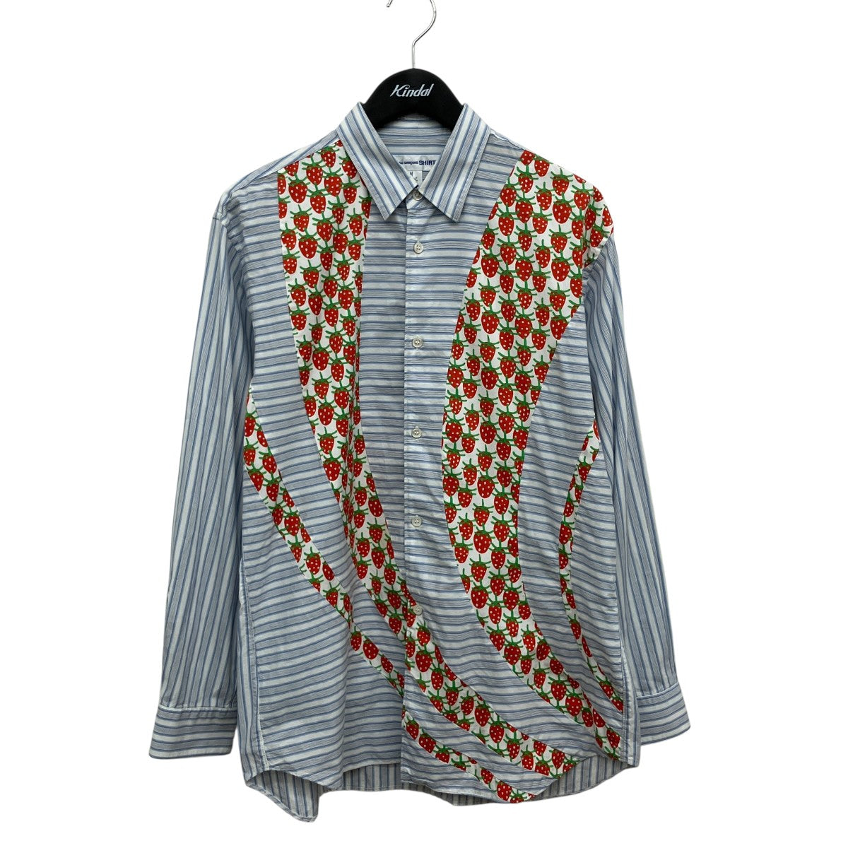 COMME des GARCONS SHIRT Brett WestfallストロベリーストライプシャツFK-B001 古着・中古-1枚目のアイテム画像