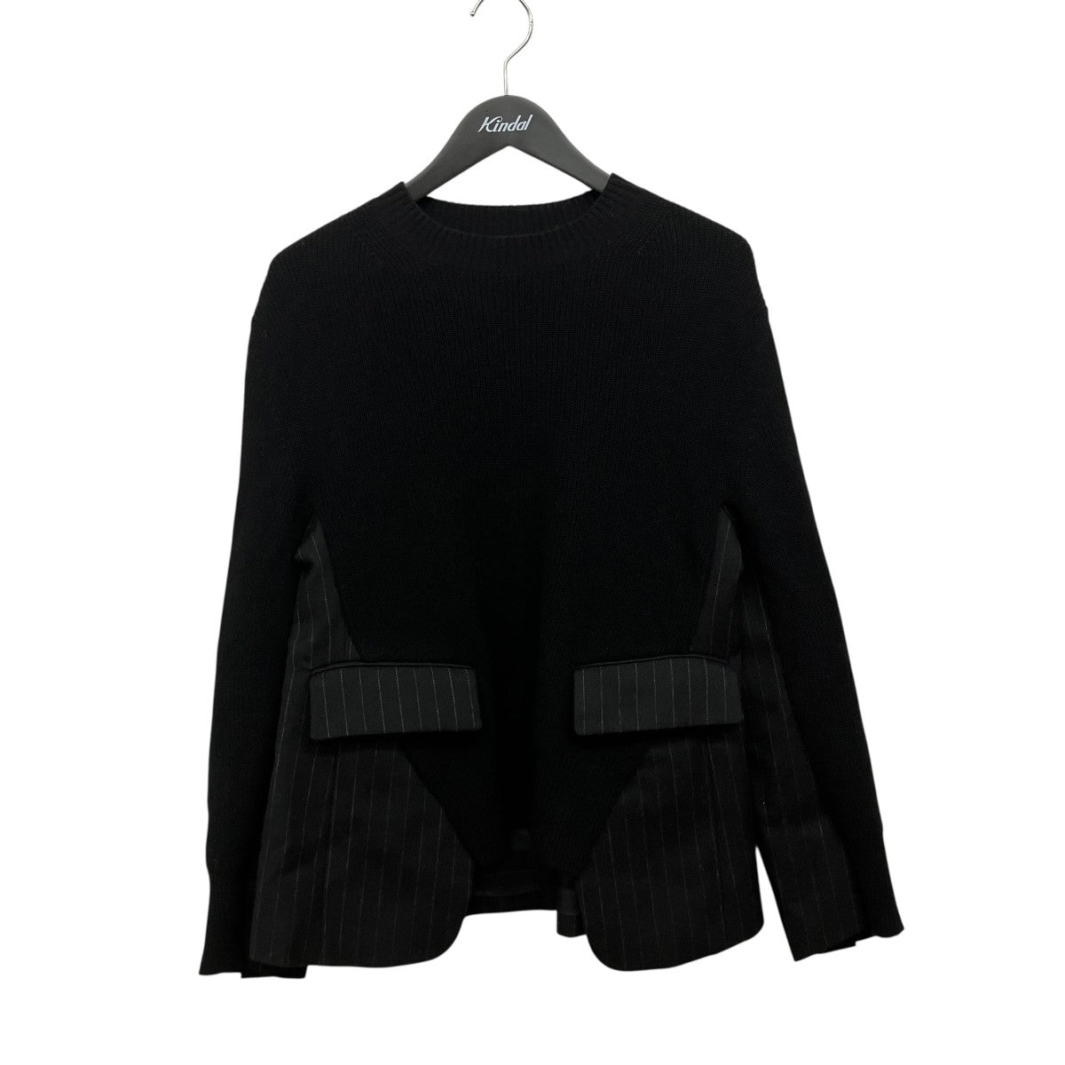 sacai Chalk Stripe Knit Pullover切替ニット24-07421 古着・中古-1枚目のアイテム画像