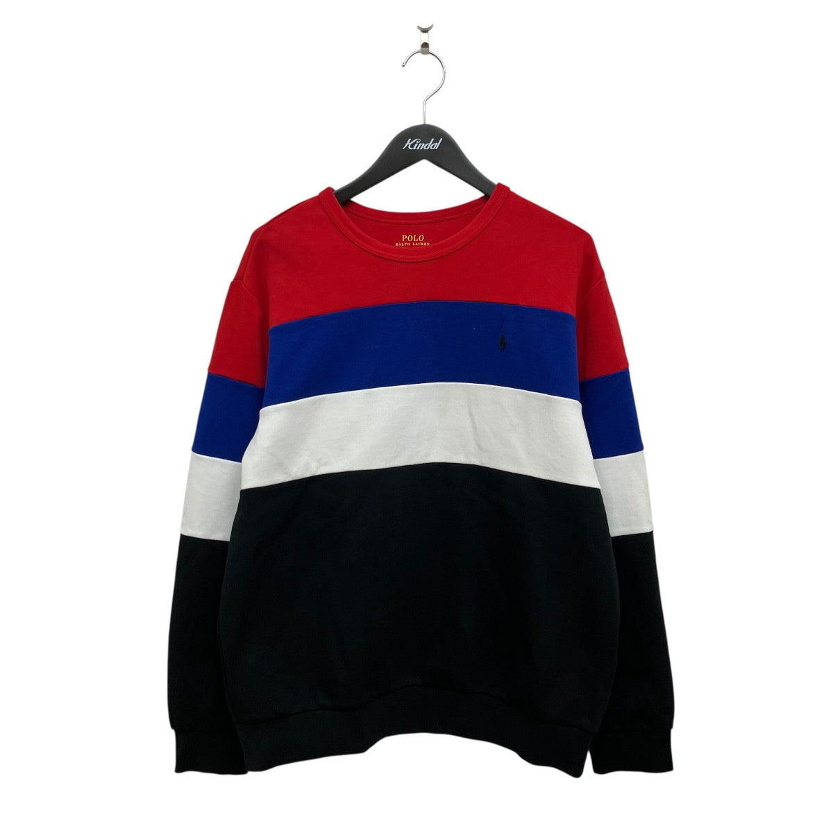 POLO RALPH LAUREN ワンポイント パネルボーダートレーナー 古着・中古-1枚目のアイテム画像