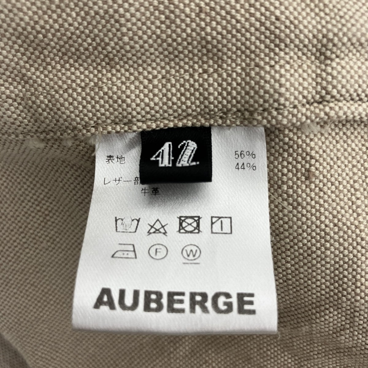 値下げ/ AUBERGE Bean Party サイズ42 AUBERGE(オーベルジュ) Bean Partyジャケット ベージュ サイズ 42