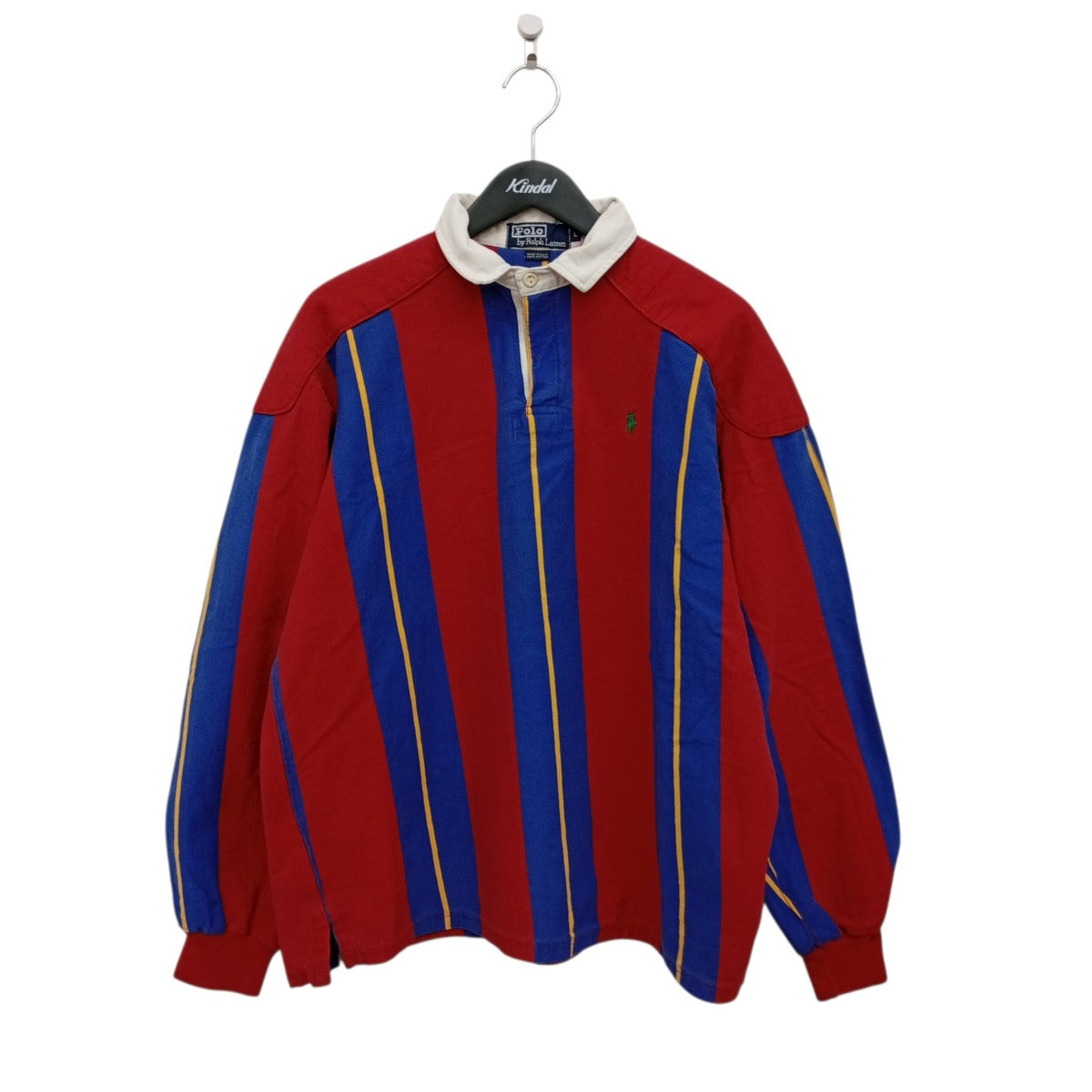 RUGBY SHIRT USA製エルボーパッチストライプポロシャツ