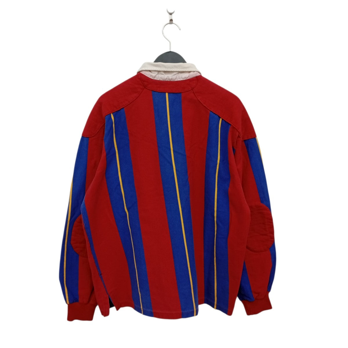 RUGBY SHIRT USA製エルボーパッチストライプポロシャツ