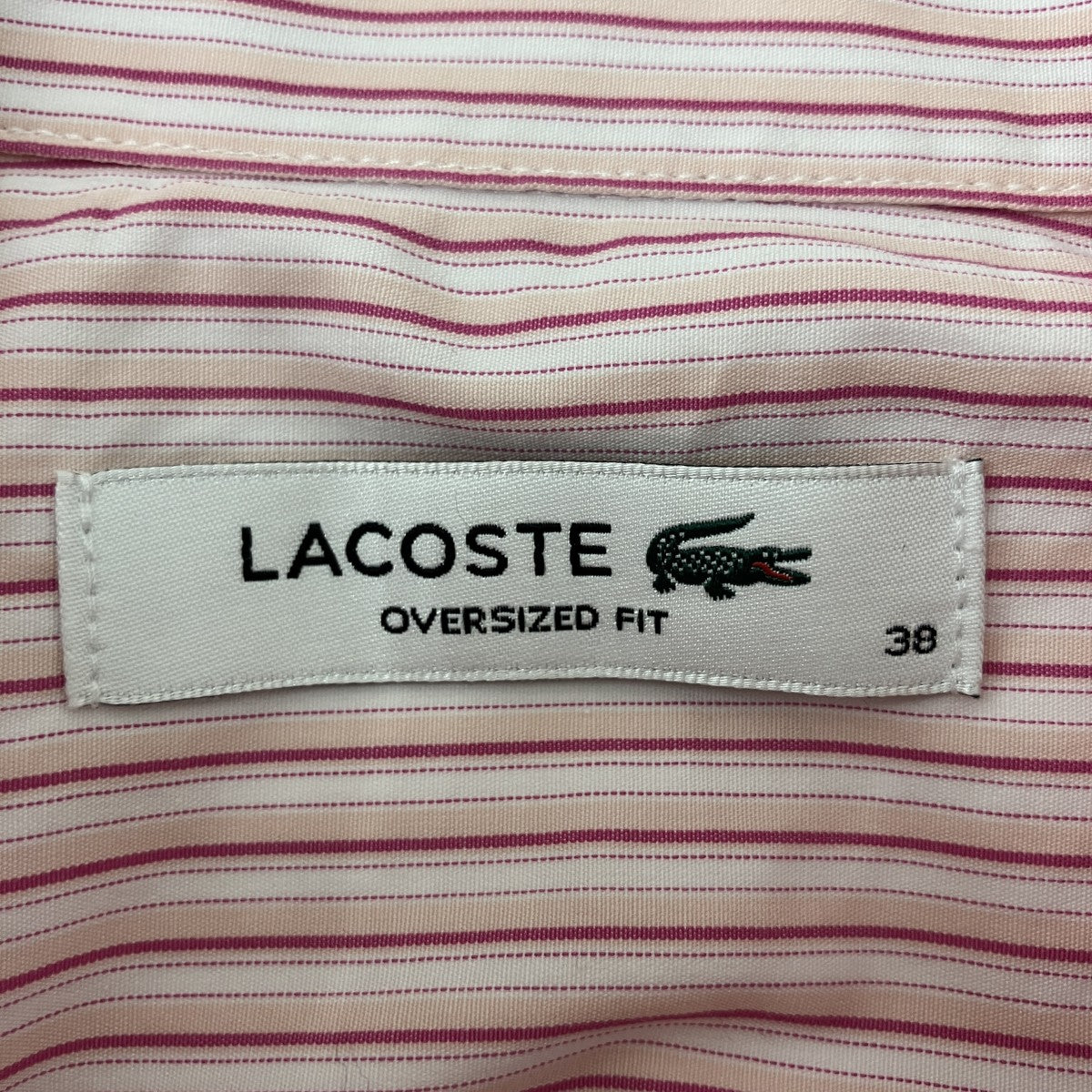 LACOSTE 25SSオーバーサイズストライプシャツCF0215 古着・中古-3枚目のアイテム画像
