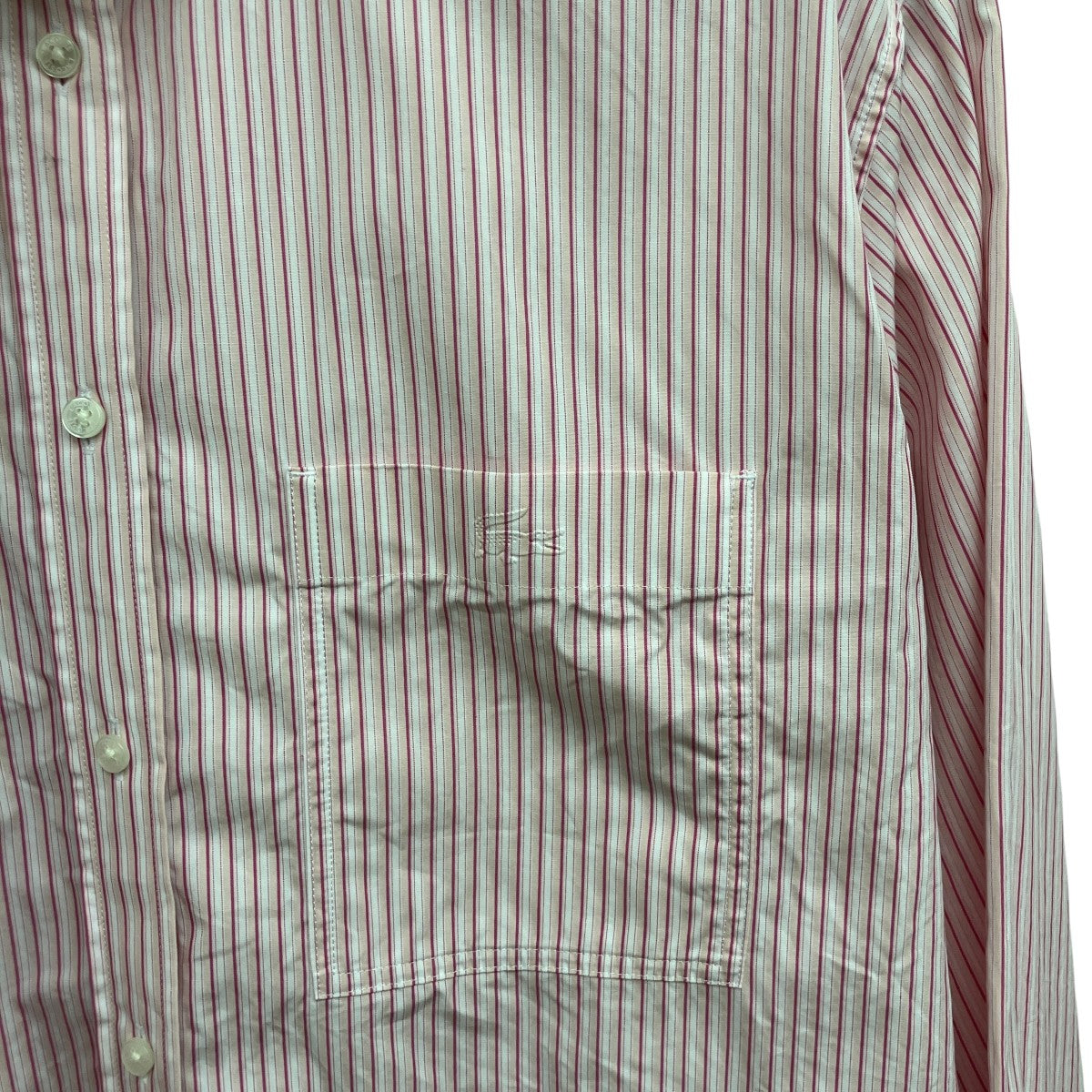 LACOSTE 25SSオーバーサイズストライプシャツCF0215 古着・中古-7枚目のアイテム画像