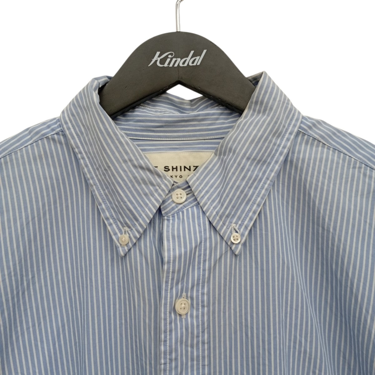 THE SHINZONE Bshop別注 STRIPE DADDY SHIRTストライプロングスリーブシャツ22AMSBL07 古着・中古-7枚目のアイテム画像