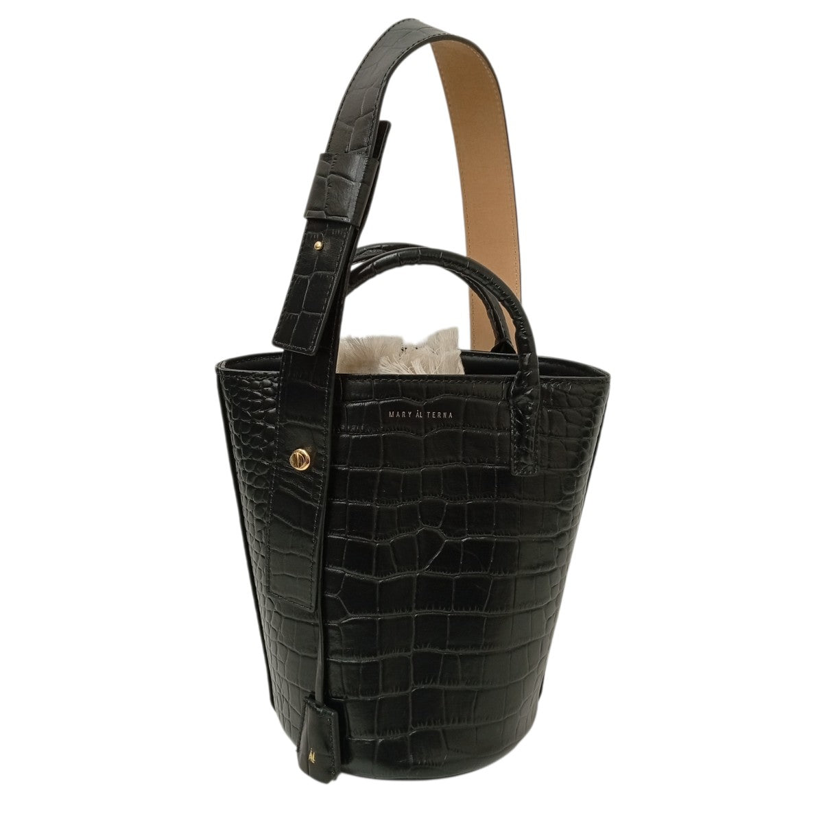 MARY AL TERNA クロコ型押しレザーバケットバッグ2WAYバッグ 古着・中古-1枚目のアイテム画像