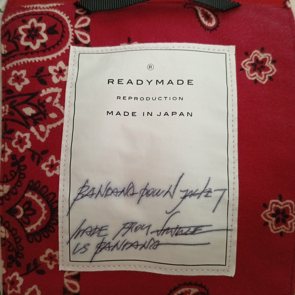 READYMADE(レディメイド) BANDANA Down JacketダウンジャケットRE-CO READYMADE(レディメイド) BANDANA Down JacketダウンジャケットRE-CO