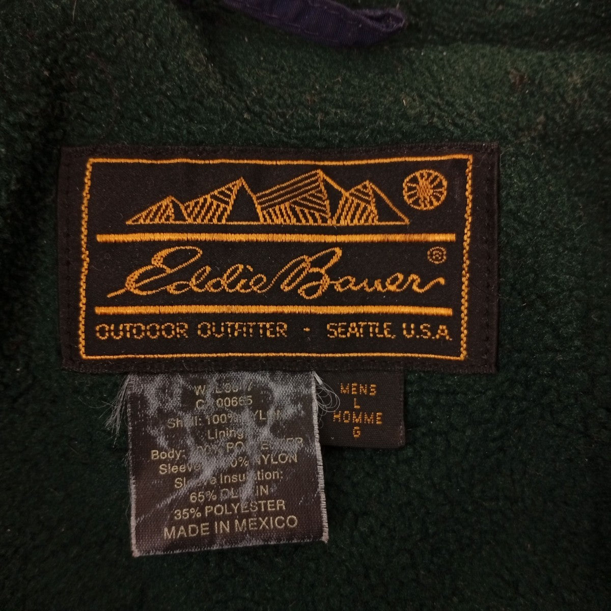 Eddie Bauer 90s 黒タグ 裏地フリースジャケット 古着・中古-9枚目のアイテム画像