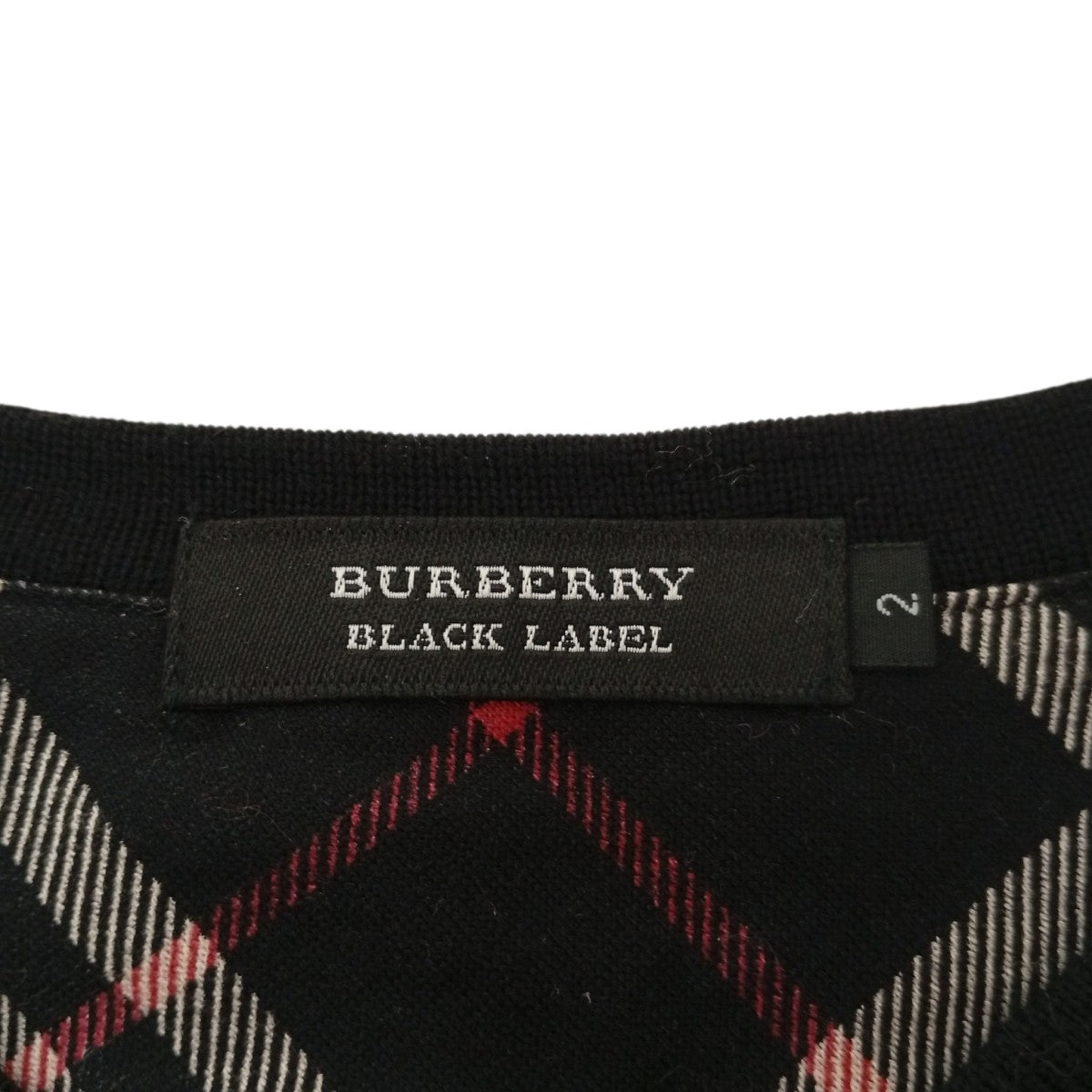 BURBERRY BLACK LABEL ワンポイント ヘンリーネックセーター 古着・中古-3枚目のアイテム画像