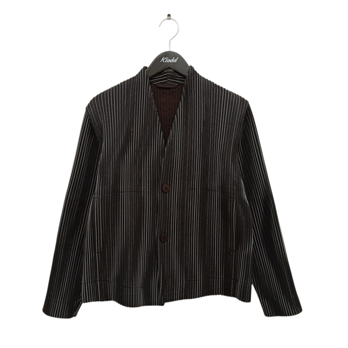 HOMME PLISSE ISSEY MIYAKE TWEED PLEATSジャケットHP33FD320 古着・中古-1枚目のアイテム画像