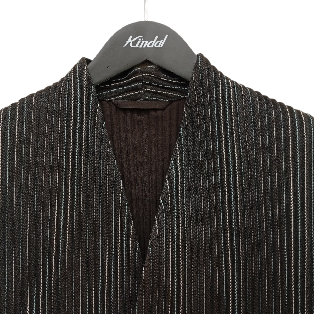 HOMME PLISSE ISSEY MIYAKE TWEED PLEATSジャケットHP33FD320 古着・中古-3枚目のアイテム画像