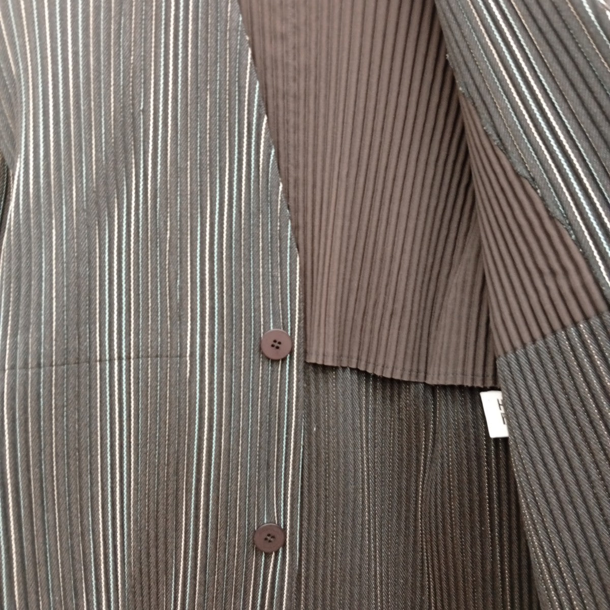 HOMME PLISSE ISSEY MIYAKE TWEED PLEATSジャケットHP33FD320 古着・中古-9枚目のアイテム画像