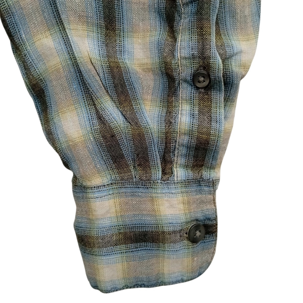 BANANA REPUBLIC リネンオンブレチェックシャツ 古着・中古-6枚目のアイテム画像