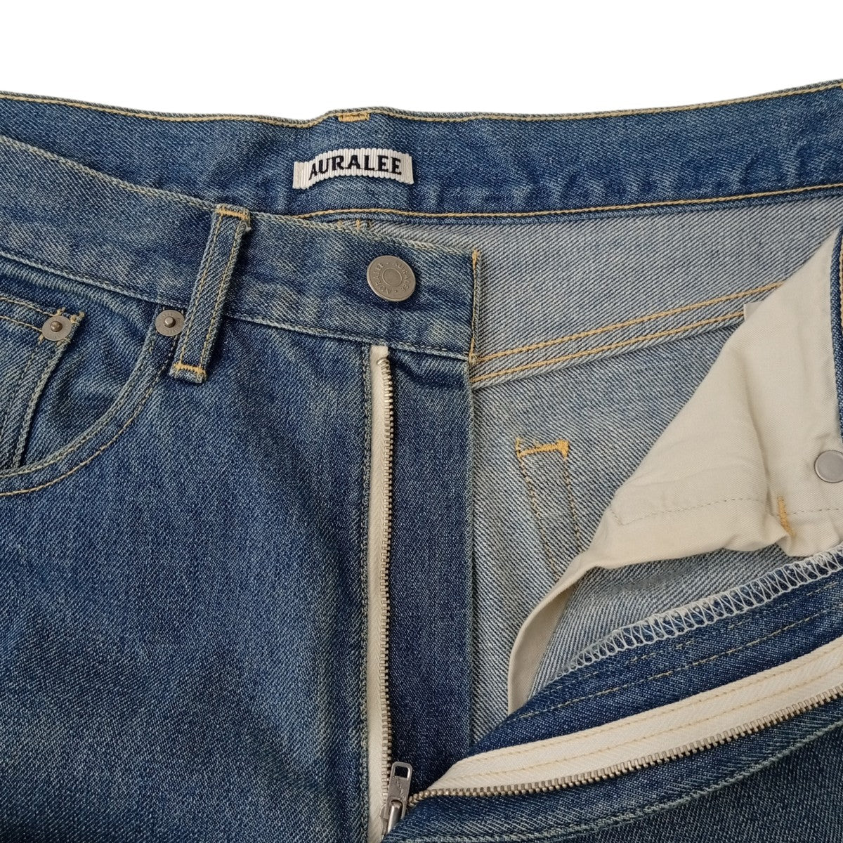 AURALEE WASHED HARD TWIST DENIM 5P PANTSデニムパンツA20SP07DM 古着・中古-3枚目のアイテム画像