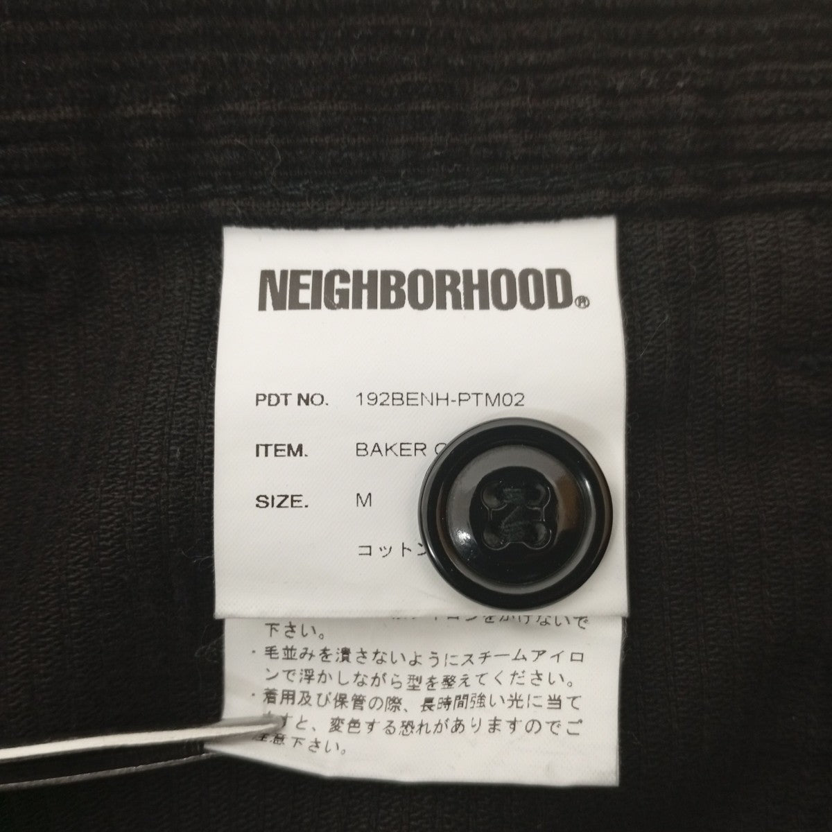 19AWBAKER CORD C-PTコーディロイパンツ192BENH-PTM02