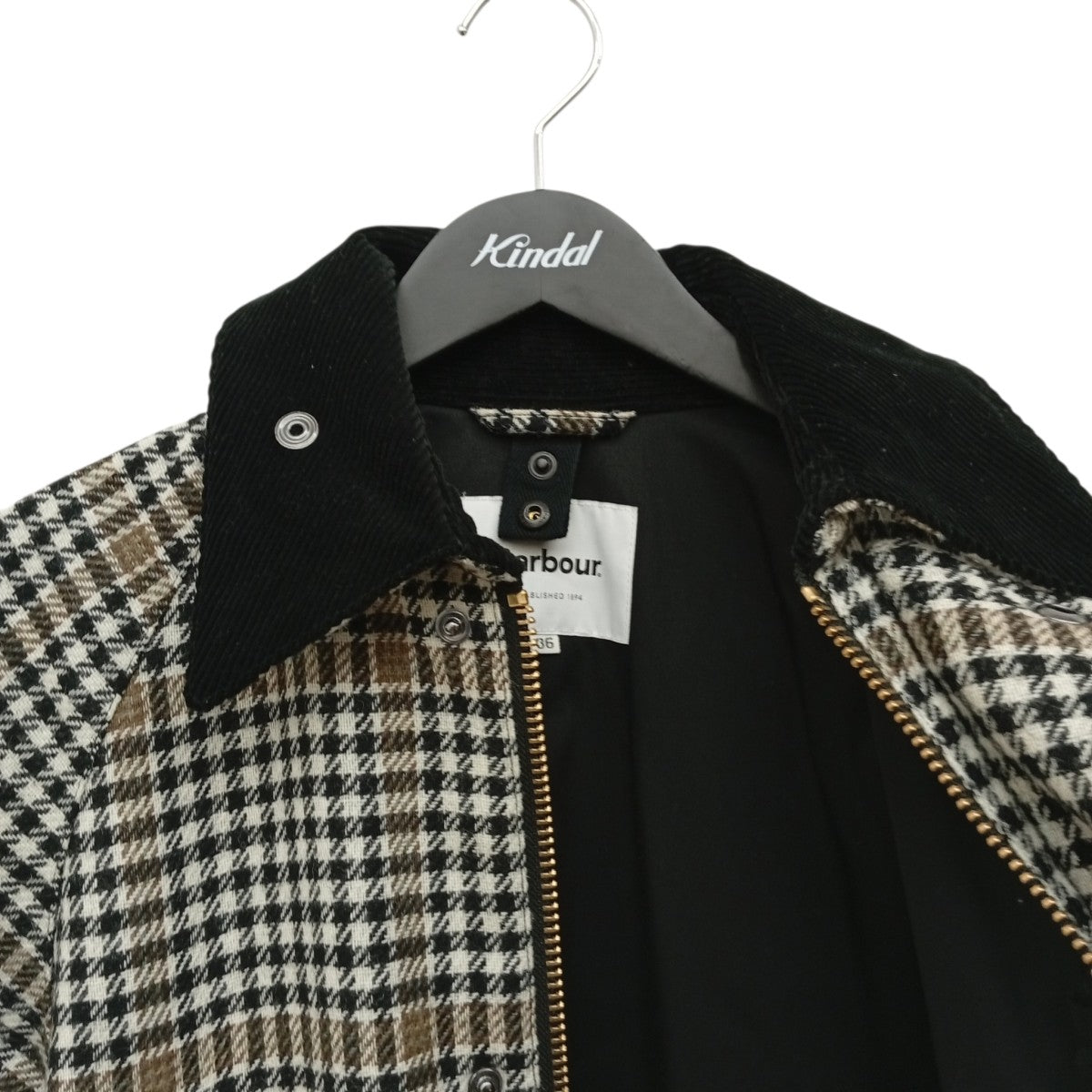 Barbour×BEAMS F BEDALE-F ハウンドトゥース+ペーンジャケット2102367 古着・中古-8枚目のアイテム画像