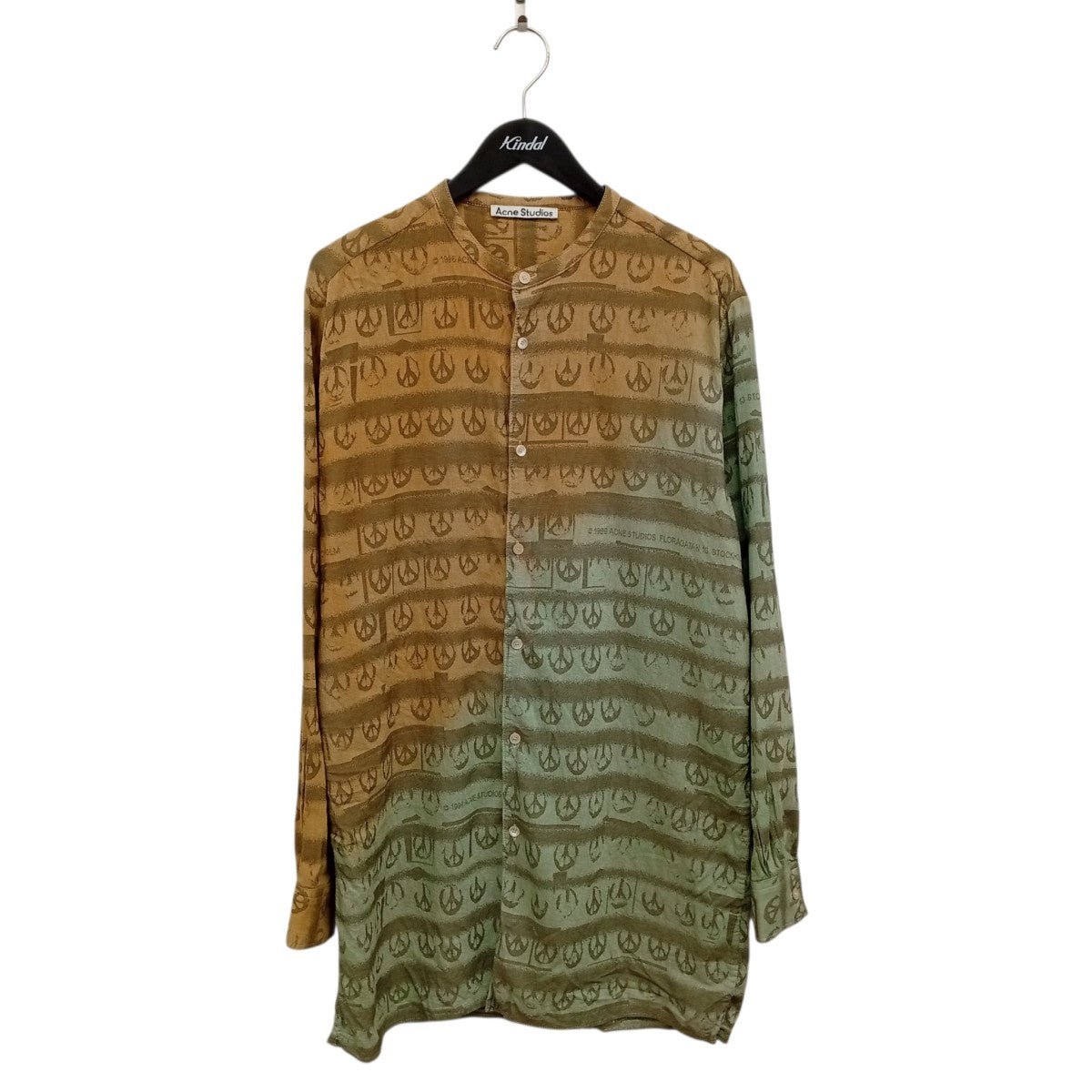 総柄 ロング丈バンドカラーシャツSHIR000520