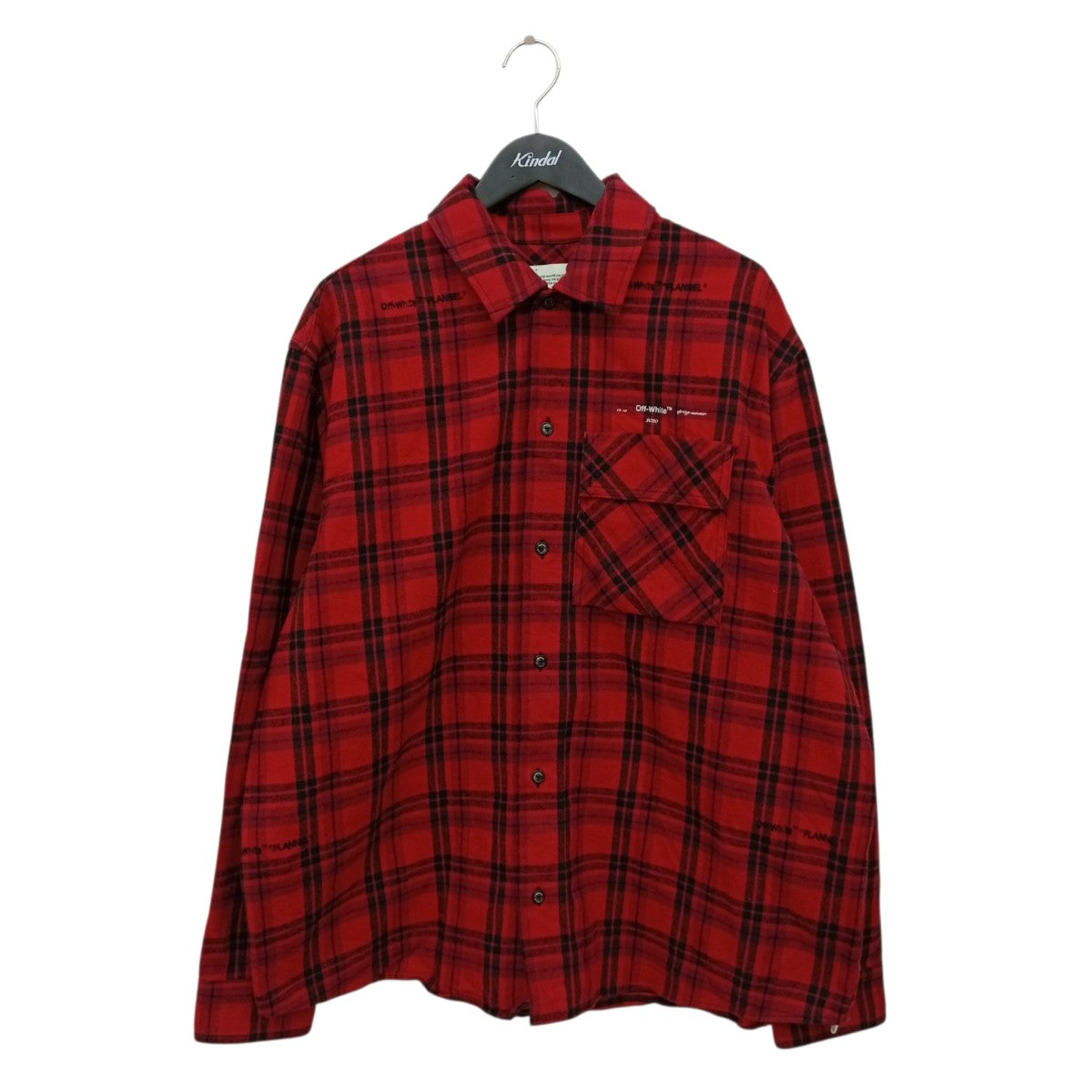 OFFWHITE ARROW PATCHED FLANNNEL CHECK OVERSIZED SHIRTチェックシャツOMGA098R20G71021 古着・中古-1枚目のアイテム画像