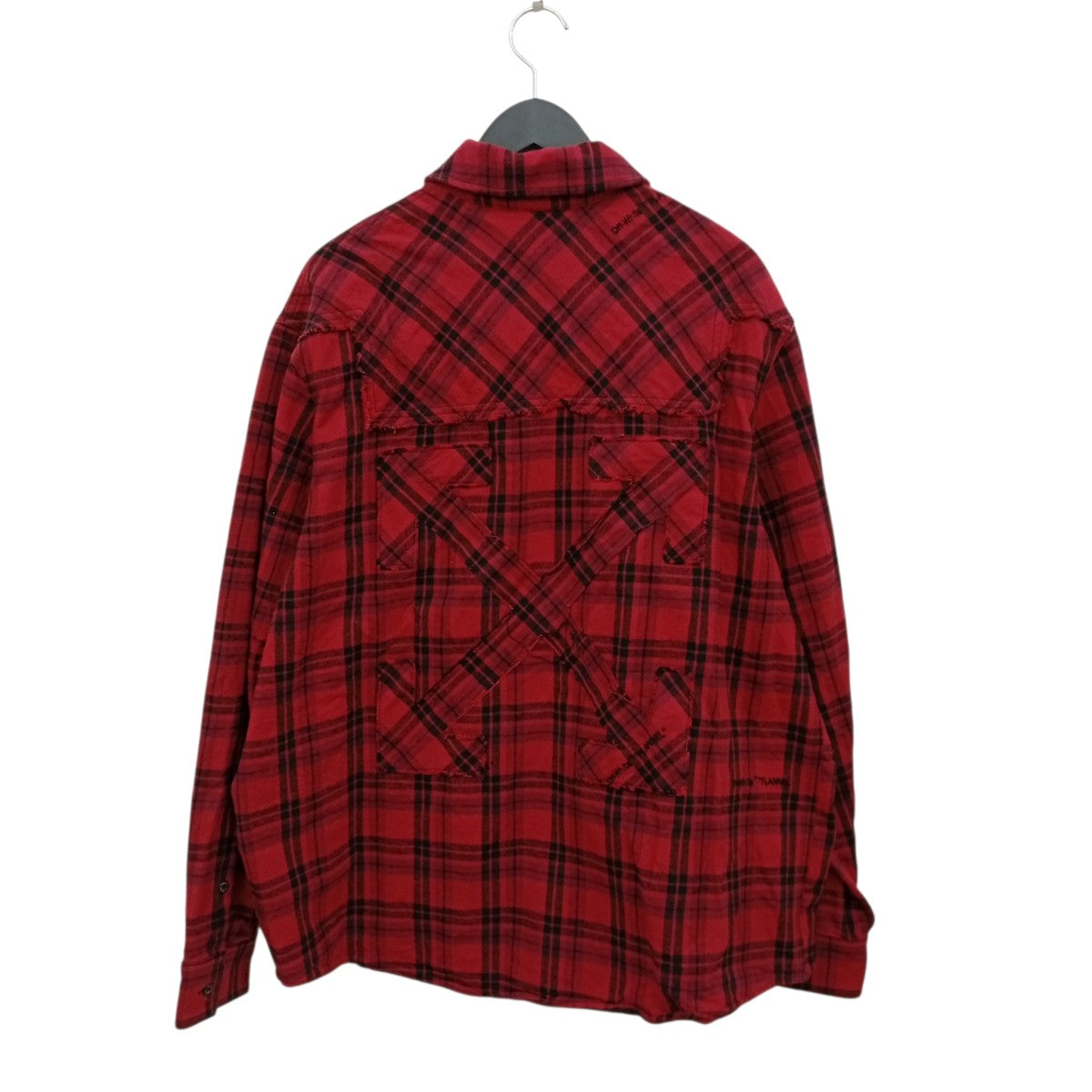 OFFWHITE ARROW PATCHED FLANNNEL CHECK OVERSIZED SHIRTチェックシャツOMGA098R20G71021 古着・中古-2枚目のアイテム画像