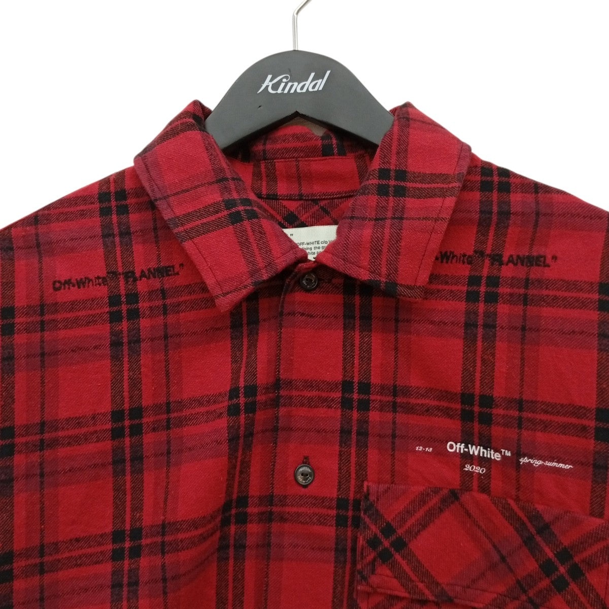 OFFWHITE ARROW PATCHED FLANNNEL CHECK OVERSIZED SHIRTチェックシャツOMGA098R20G71021 古着・中古-5枚目のアイテム画像