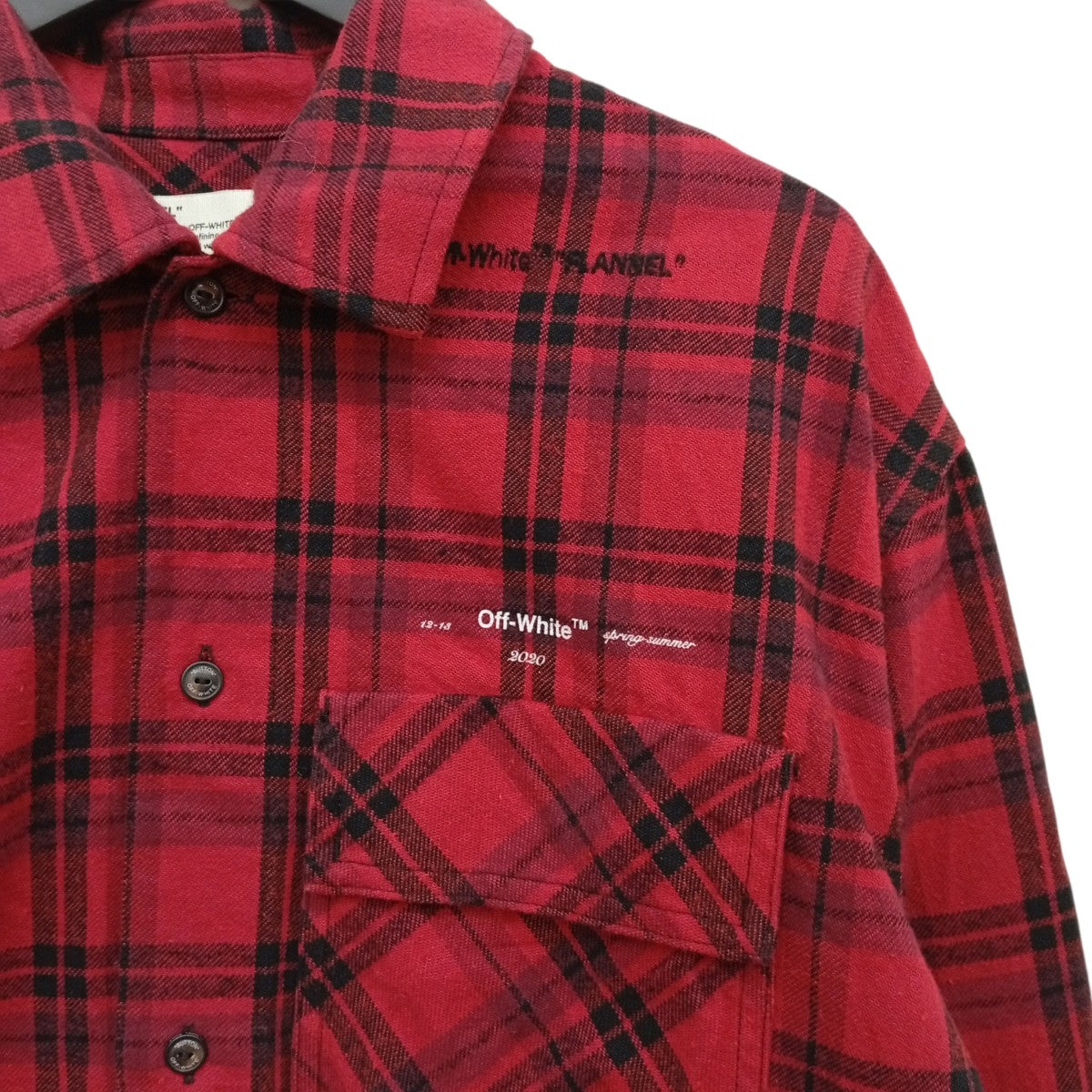 OFFWHITE ARROW PATCHED FLANNNEL CHECK OVERSIZED SHIRTチェックシャツOMGA098R20G71021 古着・中古-6枚目のアイテム画像