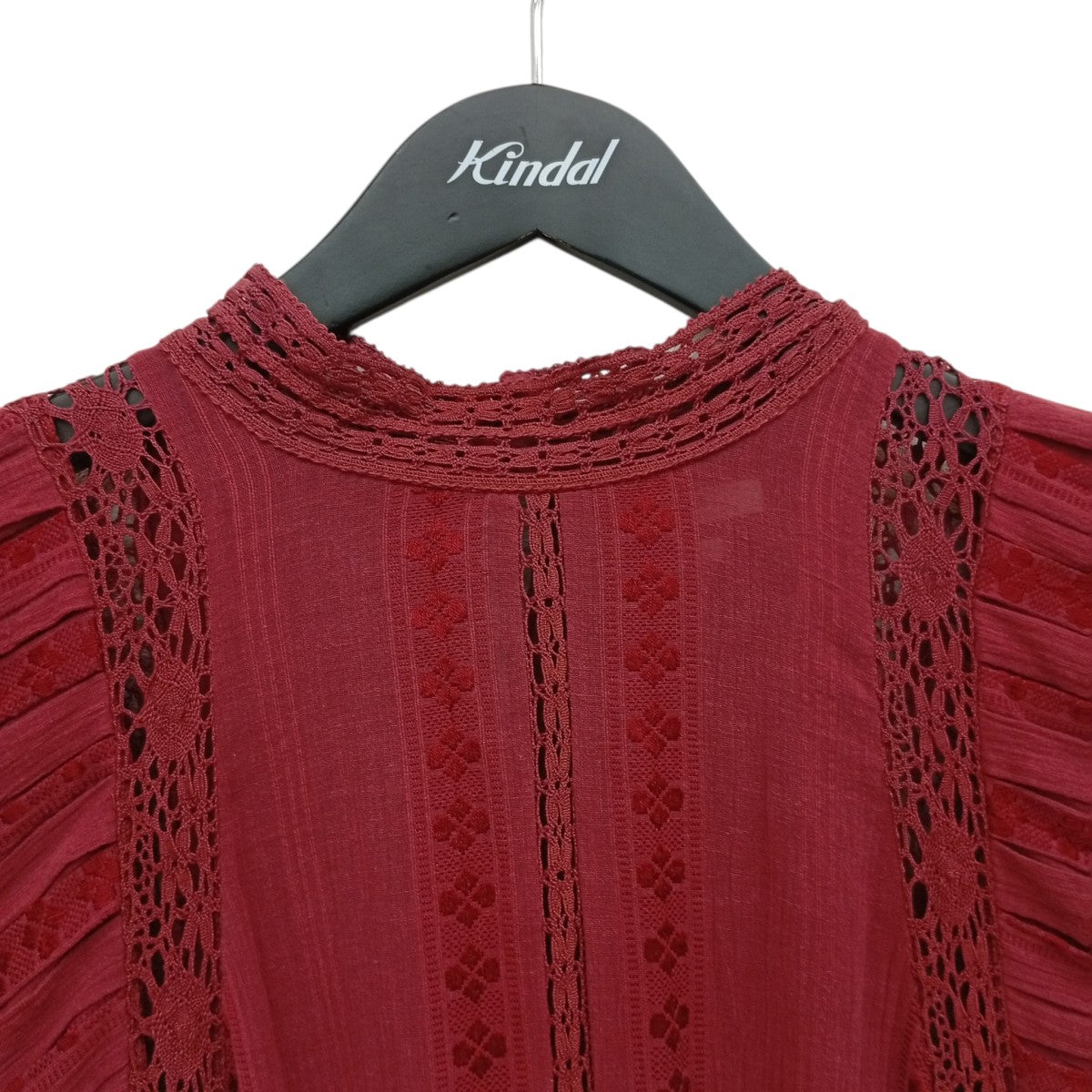 ISABEL MARANT ETOILE コットンレーヨン エンブロイダリーレースロングワンピース78-06-23-06010 古着・中古-4枚目のアイテム画像
