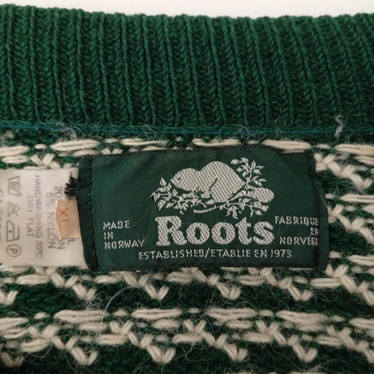 Roots バーズアイニットカーディガン 古着・中古-3枚目のアイテム画像