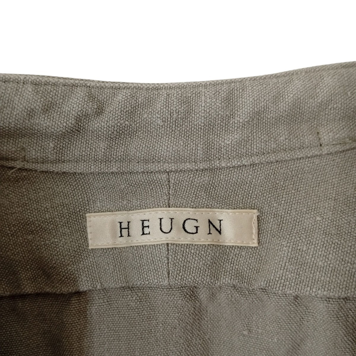 HEUGN Linen Rob ヘビーリネンバンドカラーシャツSHIRT065 古着・中古-4枚目のアイテム画像