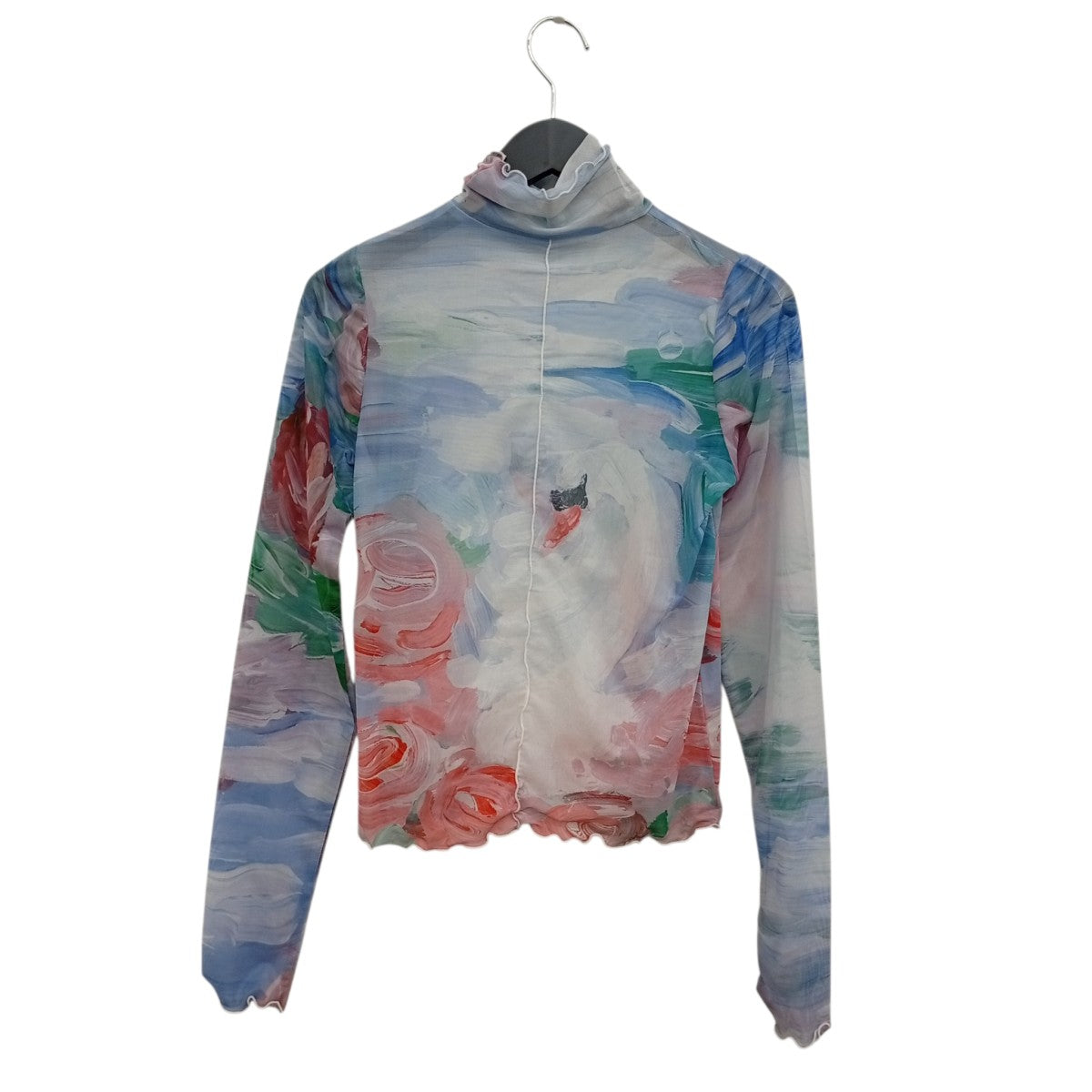 POPPY Swan see-through topsタートルネックカットソー 古着・中古-2枚目のアイテム画像