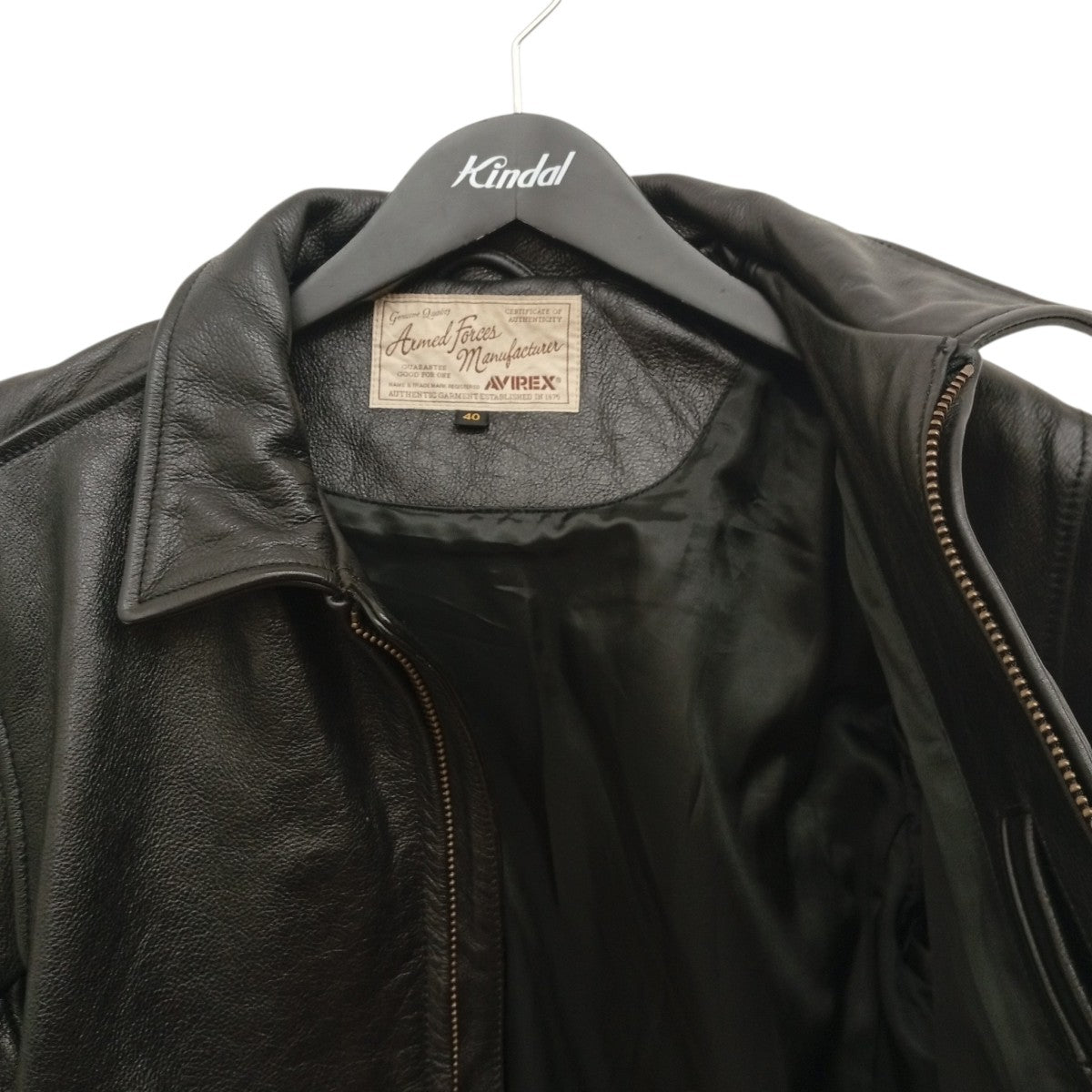 AVIREX COW LEATHER TRUCKER JACKETレザージャケット6151088 古着・中古-4枚目のアイテム画像