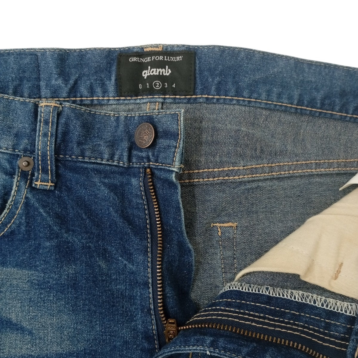 glamb パッチワークデニムパンツ 古着・中古-3枚目のアイテム画像