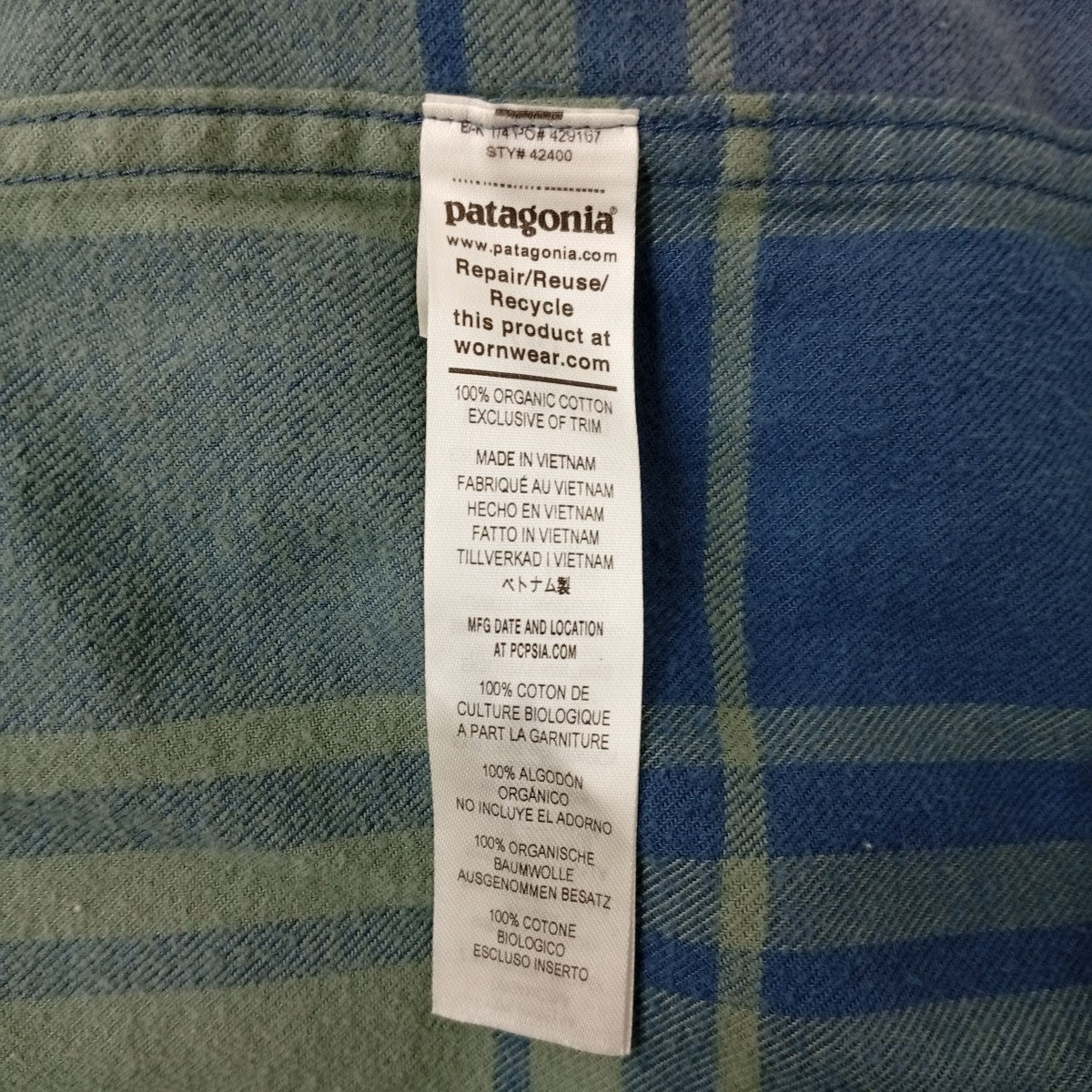 Patagonia チェック長袖シャツ42400FA22 古着・中古-4枚目のアイテム画像